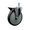 Service Caster 6'' Thermo Rubber Wheel Swivel 7/16'' Grip Ring Stem Caster with Brake SCC-GR20S614-TPRB-PLB-716138 - alternate 1